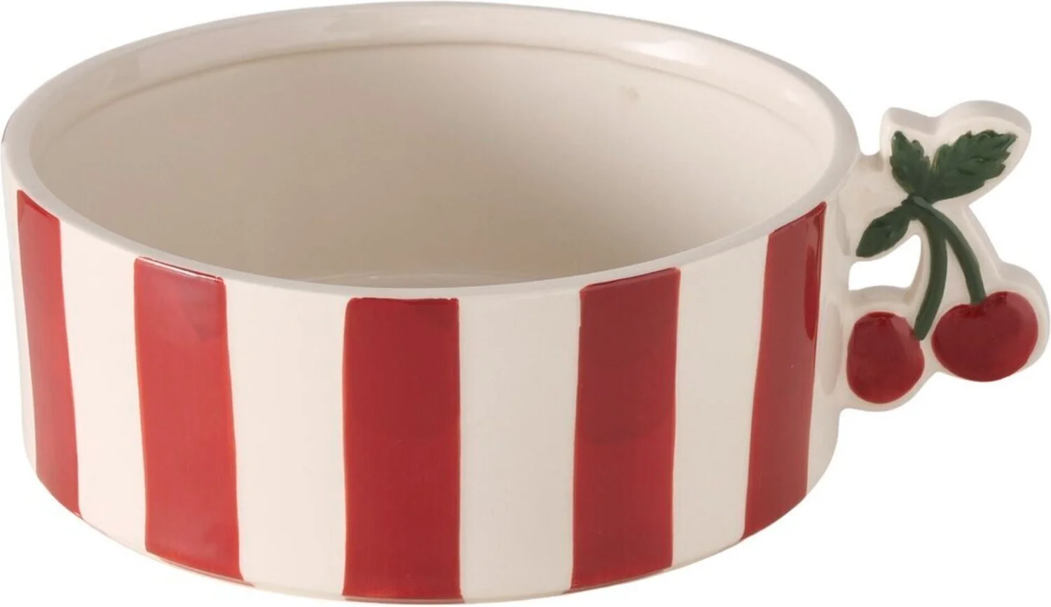 Boltze schaal Cherry rood / wit D 20,5 H 9 cm
