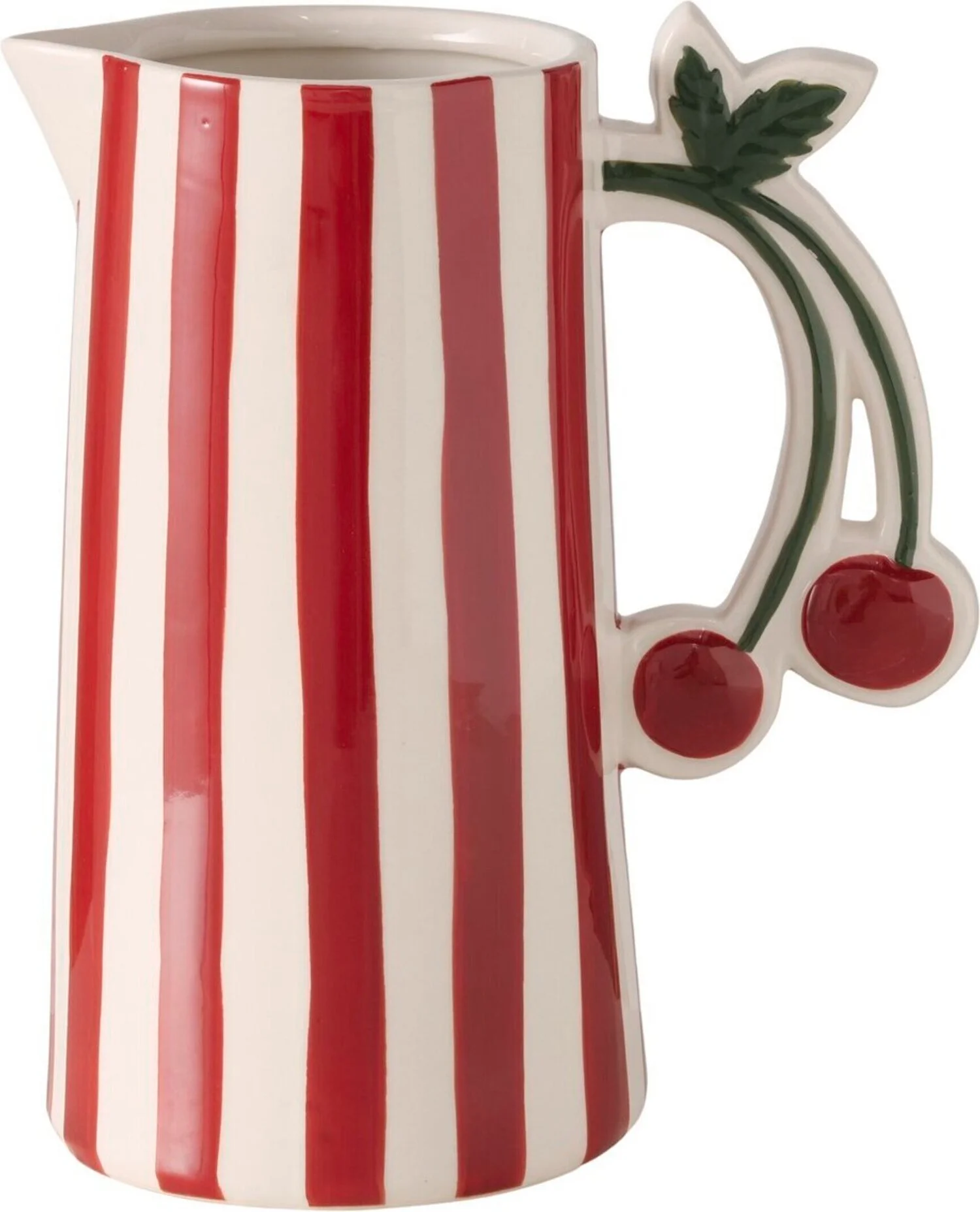 Boltze kan Cherry rood / wit D 12,5 H 23 cm