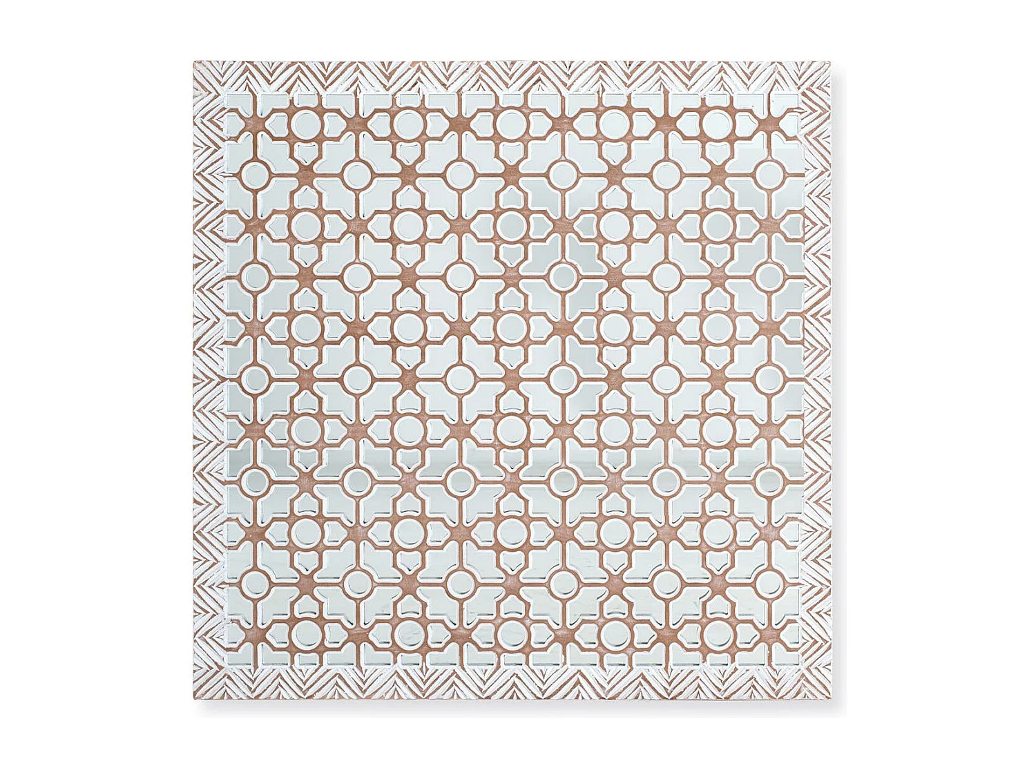 Verlichte lamp in wit décapé MDF