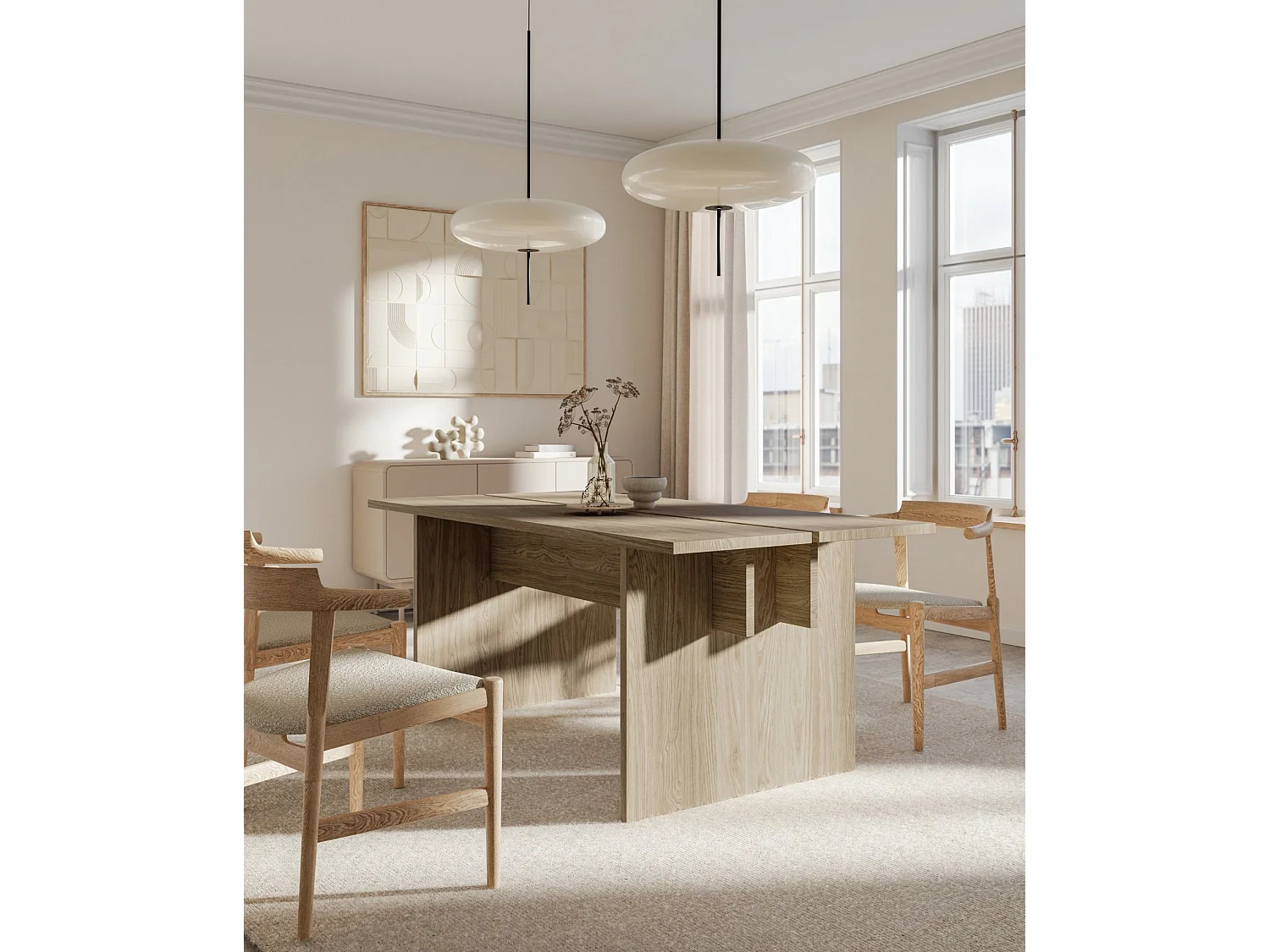 Eettafel - geolied eikenhoutkleur - 90x180 cm - DUELIO