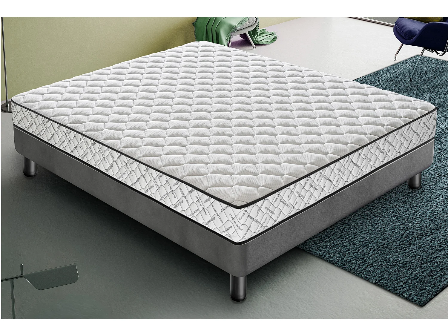 GeheugenMatras 100x190 Memory Foam - Hoogte 20 cm - H3-stijfheid Made in Italy