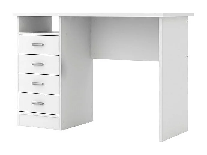 Fula bureau 4 lades en 1 plank, wit.