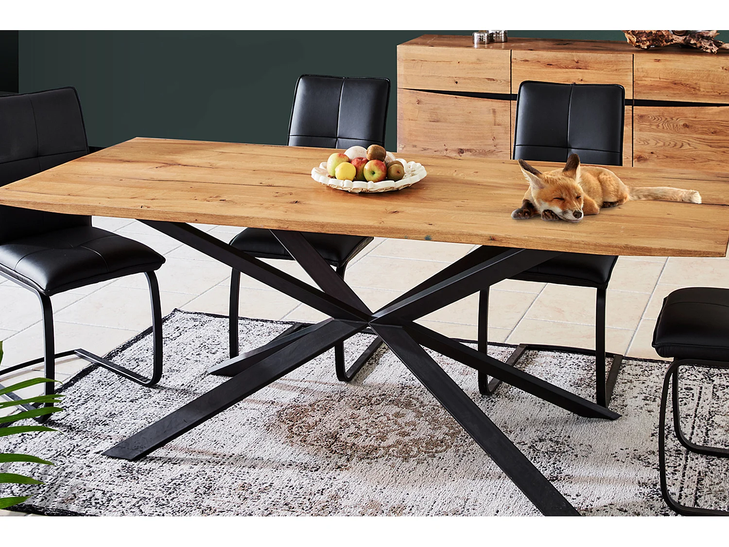 Eettafel - Hout Hout - 220 x 95 cm - YOSHA