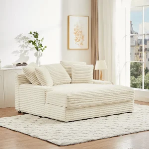 Tweezits-meridienne grof beige ribfluweel ESARTO van Pascal Morabito Tweezits-meridienne grof beige ribfluweel ESARTO van Pascal Morabito