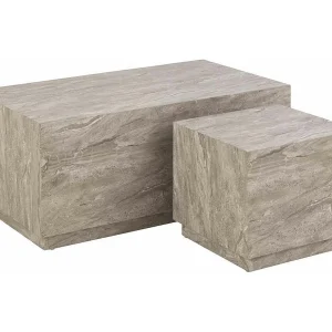 Drue salontafel set van 2 stuks. marmer grijs. Drue salontafel set van 2 stuks. marmer grijs.