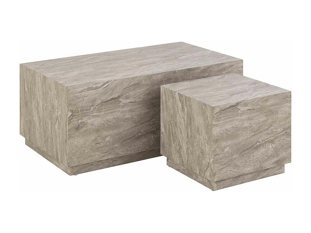 Drue salontafel set van 2 stuks. marmer grijs.