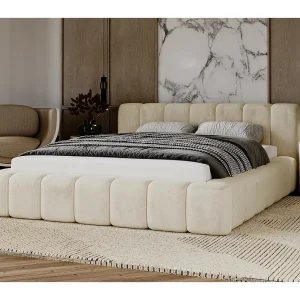 Emporius gestoffeerd tweepersoons bed 140×200 Bolonia – bed met opbergruimte – bed met lattenbodem – fluweel Beige (Magic Velvet 2201) Emporius gestoffeerd tweepersoons bed 140×200 Bolonia – bed met opbergruimte – bed met lattenbodem – fluweel Beige (Magic Velvet 2201)