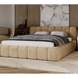 Emporius gestoffeerd tweepersoons bed 140×200 Bolonia – bed met opbergruimte – bed met lattenbodem – fluweel Donkerbeige (Amor Velvet 4302) Emporius gestoffeerd tweepersoons bed 140×200 Bolonia – bed met opbergruimte – bed met lattenbodem – fluweel Donkerbeige (Amor Velvet 4302)