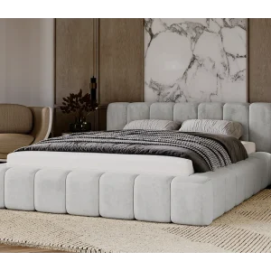 Emporius gestoffeerd tweepersoons bed 140×200 Bolonia – bed met opbergruimte – bed met lattenbodem – fluweel Lichtgrijs (Magic Velvet 2218) Emporius gestoffeerd tweepersoons bed 140×200 Bolonia – bed met opbergruimte – bed met lattenbodem – fluweel Lichtgrijs (Magic Velvet 2218)