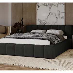Emporius gestoffeerd tweepersoons bed 180×200 Bolonia – bed met opbergruimte – bed met lattenbodem – fluweel Zwart (Magic Velvet 2219) Emporius gestoffeerd tweepersoons bed 180×200 Bolonia – bed met opbergruimte – bed met lattenbodem – fluweel Zwart (Magic Velvet 2219)