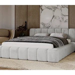 Emporius gestoffeerd tweepersoons bed 180×200 Bolonia – bed met opbergruimte – bed met lattenbodem – fluweel Lichtgrijs (Magic Velvet 2218) Emporius gestoffeerd tweepersoons bed 180×200 Bolonia – bed met opbergruimte – bed met lattenbodem – fluweel Lichtgrijs (Magic Velvet 2218)