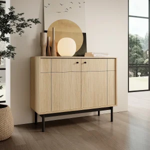 Dressoir – 104 cm – 2 deuren – lineair eiken – JAPANDIES Dressoir – 104 cm – 2 deuren – lineair eiken – JAPANDIES