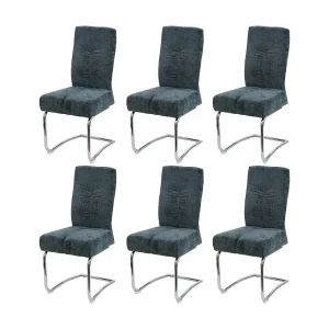 Eetkamerstoel MCW-G56 (set van 6), blauw-groen Eetkamerstoel MCW-G56 (set van 6), blauw-groen
