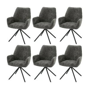 Eetkamerstoel MCW-G67 (set van 6), donkergrijs Eetkamerstoel MCW-G67 (set van 6), donkergrijs