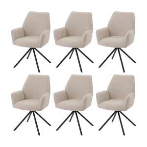 Eetkamerstoel MCW-G67 Bouclé (set van 6), crème Eetkamerstoel MCW-G67 Bouclé (set van 6), crème