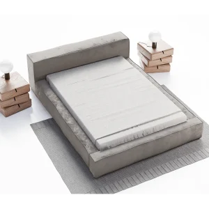Emporius gestoffeerd bed tweepersoonsbed 140×200 Bueno – lattenbodem, opbergruimte – fluweel – Grijs (Infinity 15)