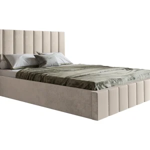 Emporius tweepersoonsbed 180 x 200 cm Moris – bed met opbergruimte, bed 180×200 cm – fluweel Beige (Jasmine 21)