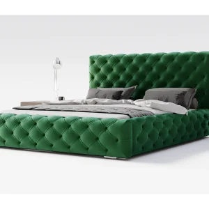 Emporius bed 180×200 Paris – bed met opbergruimte, gestoffeerd bed met lattenbodem – fluwelen Groen (Magic Velvet 2225)