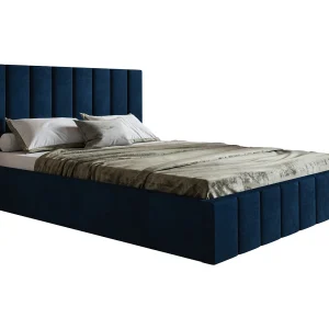 Emporius tweepersoonsbed 160 x 200 cm Moris – bed met opbergruimte, bed 160×200 cm – fluweel Blauw (Kronos 09)