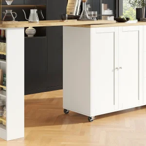 Dressoir、Draaibare barkast – MDF – 3 laden en 2 deuren – Wit Dressoir、Draaibare barkast – MDF – 3 laden en 2 deuren – Wit