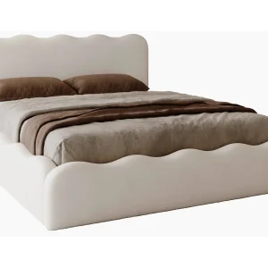 Emporius Gestoffeerd bed 180×200 cm Wave, bed met opbergruimte – fluwelen Crème (Elegance 1) Emporius Gestoffeerd bed 180×200 cm Wave, bed met opbergruimte – fluwelen Crème (Elegance 1)