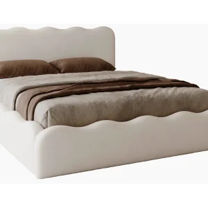 Emporius Gestoffeerd bed 140×200 cm Wave, bed met opbergruimte – fluwelen Crème (Elegance 1) Emporius Gestoffeerd bed 140×200 cm Wave, bed met opbergruimte – fluwelen Crème (Elegance 1)