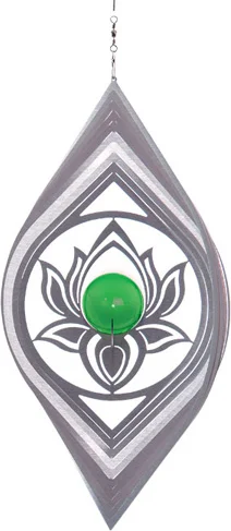 Art Bizniz RVS Windspinner Lotus Flower met 35 mm kogel