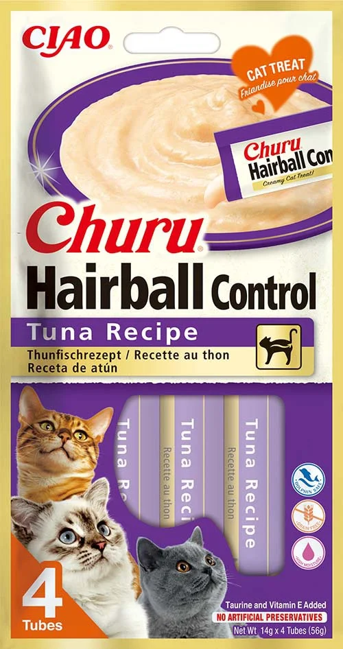 Ciao kattensnack Churu hairball control tonijn 14 g 4 stuks