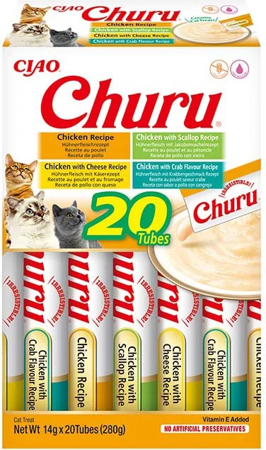 Ciao kattensnack Churu kip / kaas / krab 14 g 20 stuks
