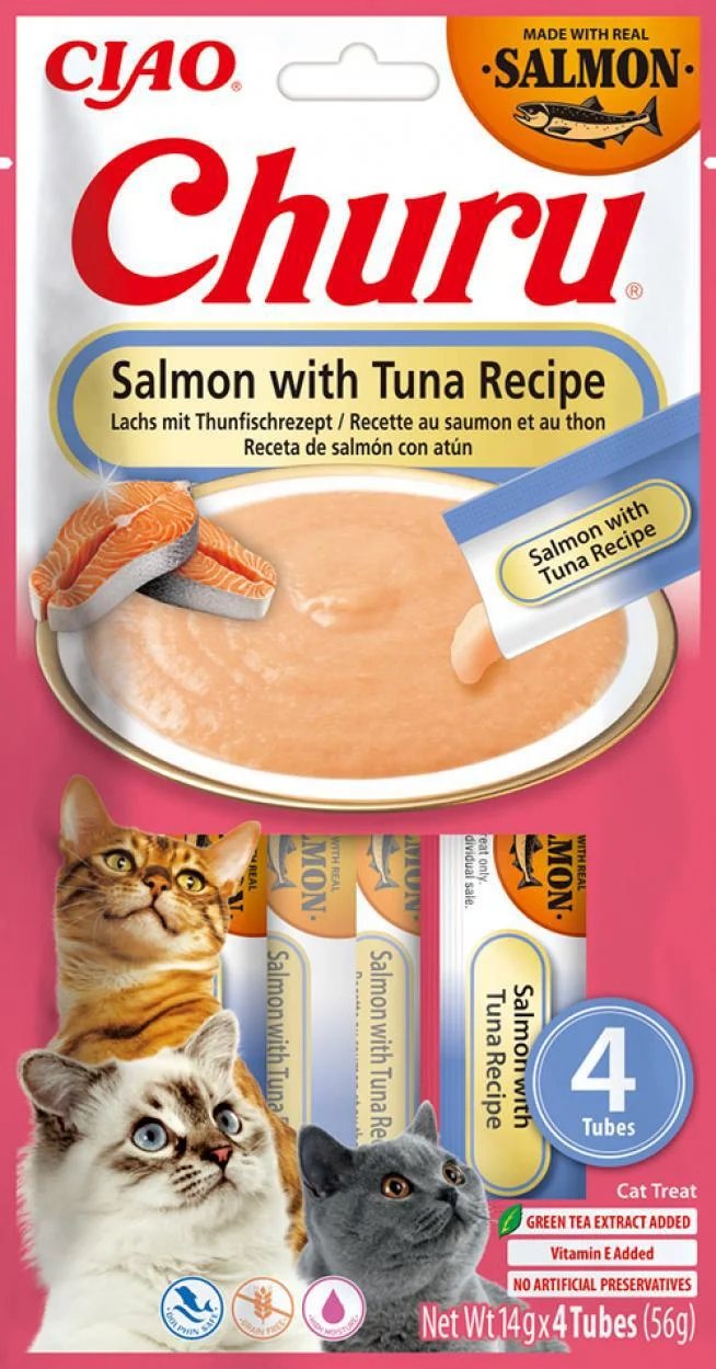 Ciao kattensnack Churu zalm met tonijn 14 g 4 stuks
