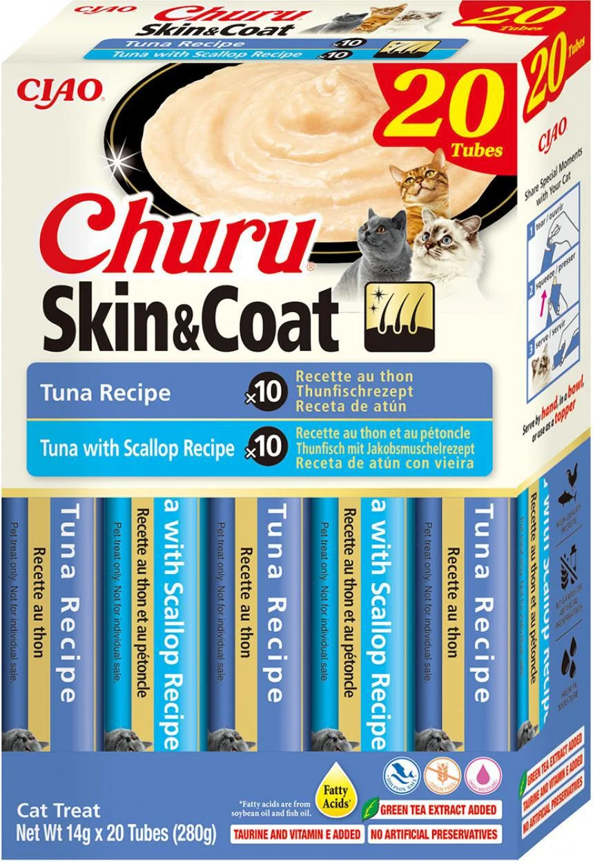 Ciao kattensnack Churu Skin & Coat tonijn 14 g 20 stuks
