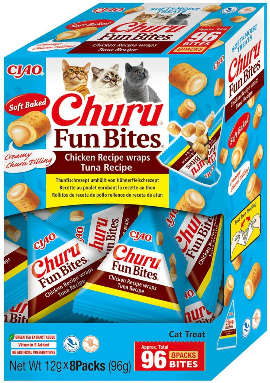 Ciao kattensnack Churu Fun Bites kip met tonijn 12 g 8 stuks