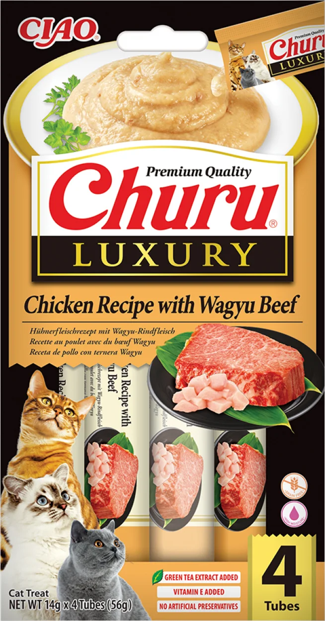 Ciao kattensnack Churu Luxury kip met rund 14 g 4 stuks