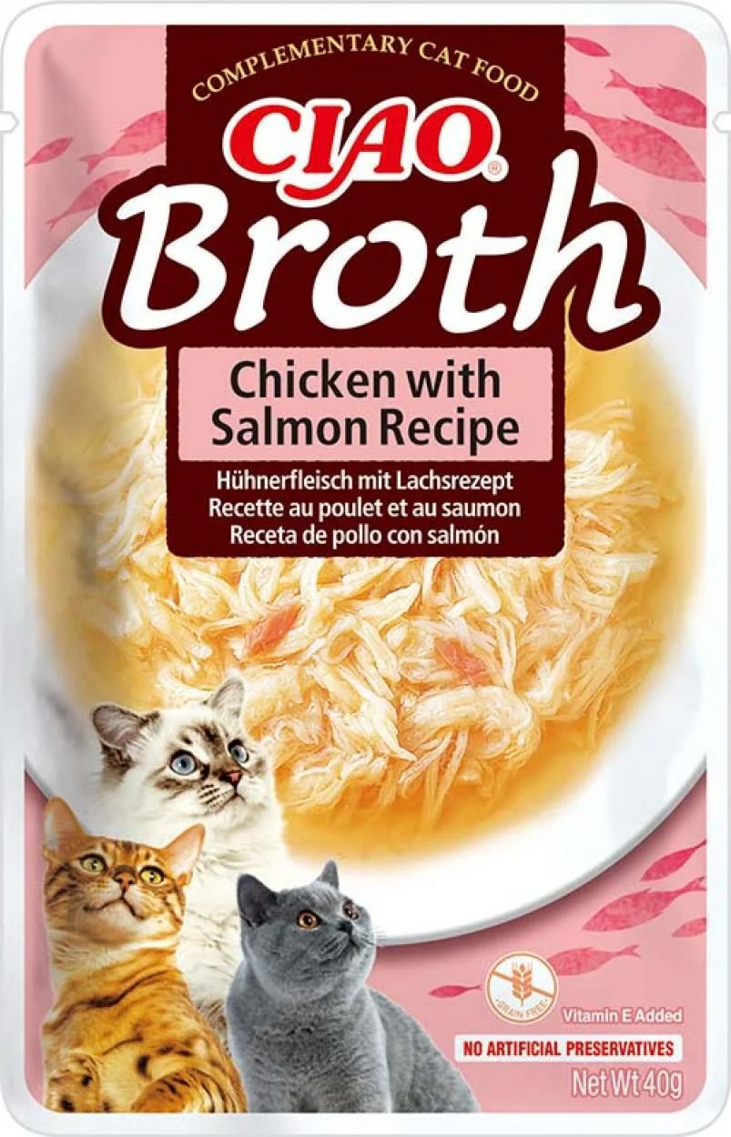 Ciao kattensnack Broth kip met zalm 40 g