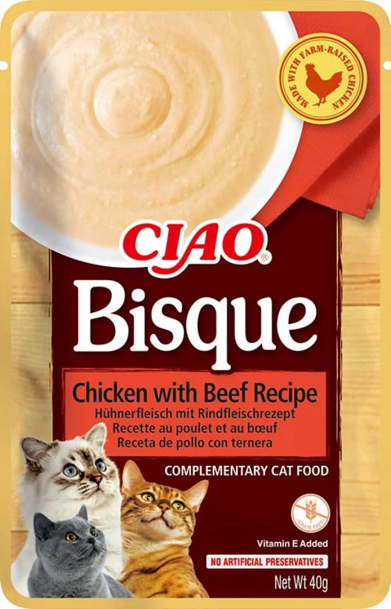 Ciao kattensnack Bisque kip met rund 40 g
