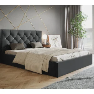 Emporius Gestoffeerd bed 140×200 Molly – opbergruimte en bedlade – bed 140×200 Donkergrijs (Amor Velvet 4321) Emporius Gestoffeerd bed 140×200 Molly – opbergruimte en bedlade – bed 140×200 Donkergrijs (Amor Velvet 4321)