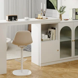 Dressoir, draaibare barkast van MDF – grote opbergruimte – eigentijdse stijl – Wit Dressoir, draaibare barkast van MDF – grote opbergruimte – eigentijdse stijl – Wit