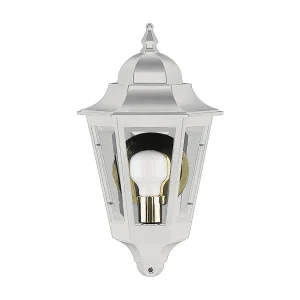 ELITE 6 wandlamp klassieke stijl – Hoogte 32 cm – E14 42W – Mat glas – IP44 – aluminium en wit ELITE 6 wandlamp klassieke stijl – Hoogte 32 cm – E14 42W – Mat glas – IP44 – aluminium en wit