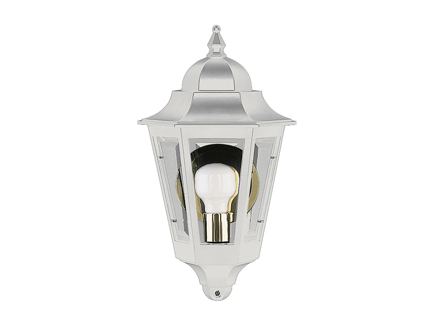 ELITE 6 wandlamp klassieke stijl - Hoogte 32 cm - E14 42W - Mat glas - IP44 - aluminium en wit