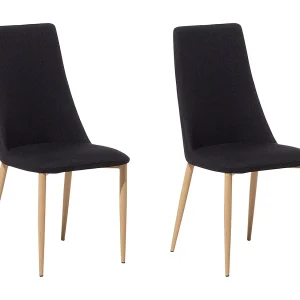 Set van 2 eetkamerstoelen CLAYTON Zwart Set van 2 eetkamerstoelen CLAYTON Zwart