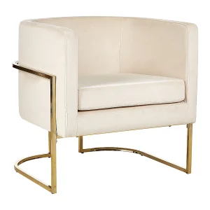 Fauteuil fluweel beige SIRKKA