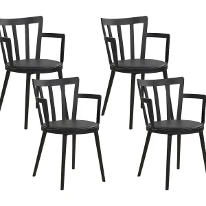 Eetkamerstoel set van 4 kunststof zwart MORILL