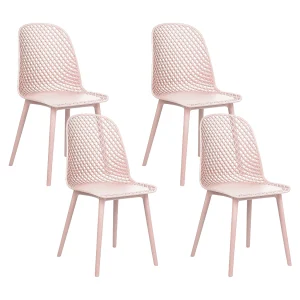 Eetkamerstoel set van 4 kunststof roze EMORY