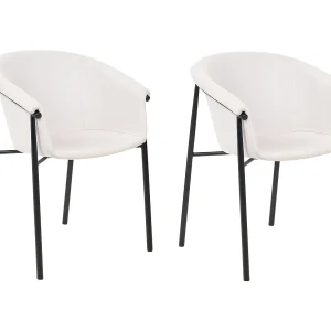 Eetkamerstoel set van 2 stof beige AMES