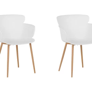 Set van 2 eetkamerstoelen SUMKLEY Wit Set van 2 eetkamerstoelen SUMKLEY Wit