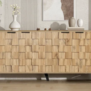 Dressoir met 4 deuren – spaanplaat – Naturel Dressoir met 4 deuren – spaanplaat – Naturel