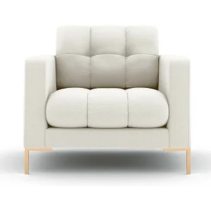 Fauteuil "Bali" Structurele stof, Lichtbeige – 87x92x75cm Fauteuil "Bali" Structurele stof, Lichtbeige – 87x92x75cm
