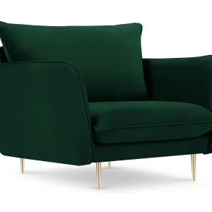 Fauteuil "Vienna" Flueel, Flessengroen – 97x94x95cm