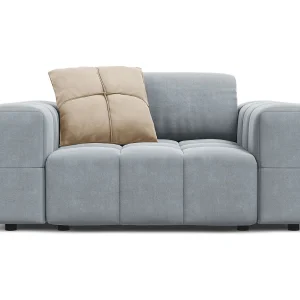 Fauteuil "Luc" Flueel, Lichtblauw – 124x102x70cm Fauteuil "Luc" Flueel, Lichtblauw – 124x102x70cm
