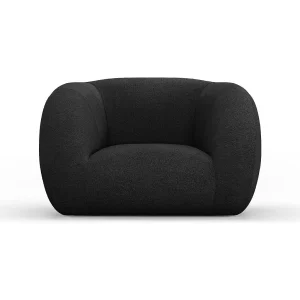Fauteuil "Essen" Boucle, Zwart – 130x95x86cm Fauteuil "Essen" Boucle, Zwart – 130x95x86cm